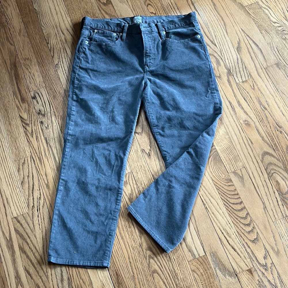 JCrew gray corduroy crop jeans